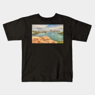 Stepping into the harbour .. northside Kids T-Shirt